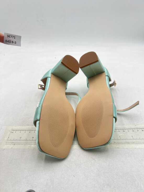 Amazon.com | XYD Women Block Clear High Heel Sandals Square  XYD Paleturquoise-satin Open Toe Strappy Block Heel Slim Ankle Strap Sandal